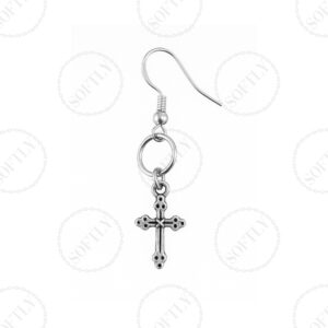 MINI HOOP WITH CROSS EARRINGS