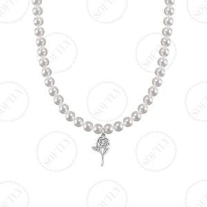 PEARLS & ROSE NECKLACE