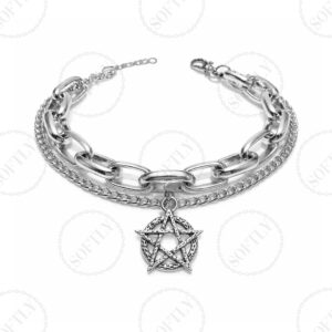 PENTAGRAM DOUBLE CHAIN BRACELET
