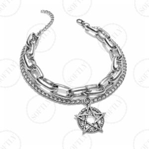 PENTAGRAM DOUBLE CHAIN BRACELET