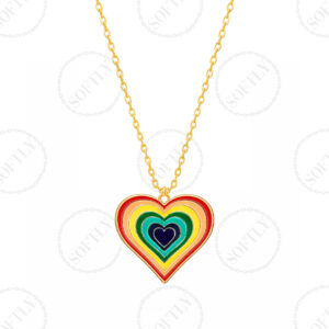 LOVELY RAINBOW HEART CHAIN