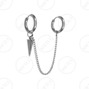 DOUBLE PIERCING WITH SPIKE & CHAIN