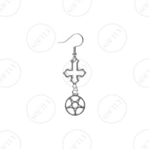 INVERTED CROSS & PENTAGRAM EARRINGS