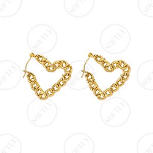 HEART CHAIN EARRINGS