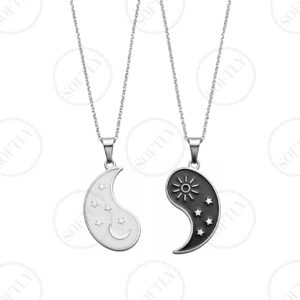 YIN YANG CHAIN (SILVER & BLACK)