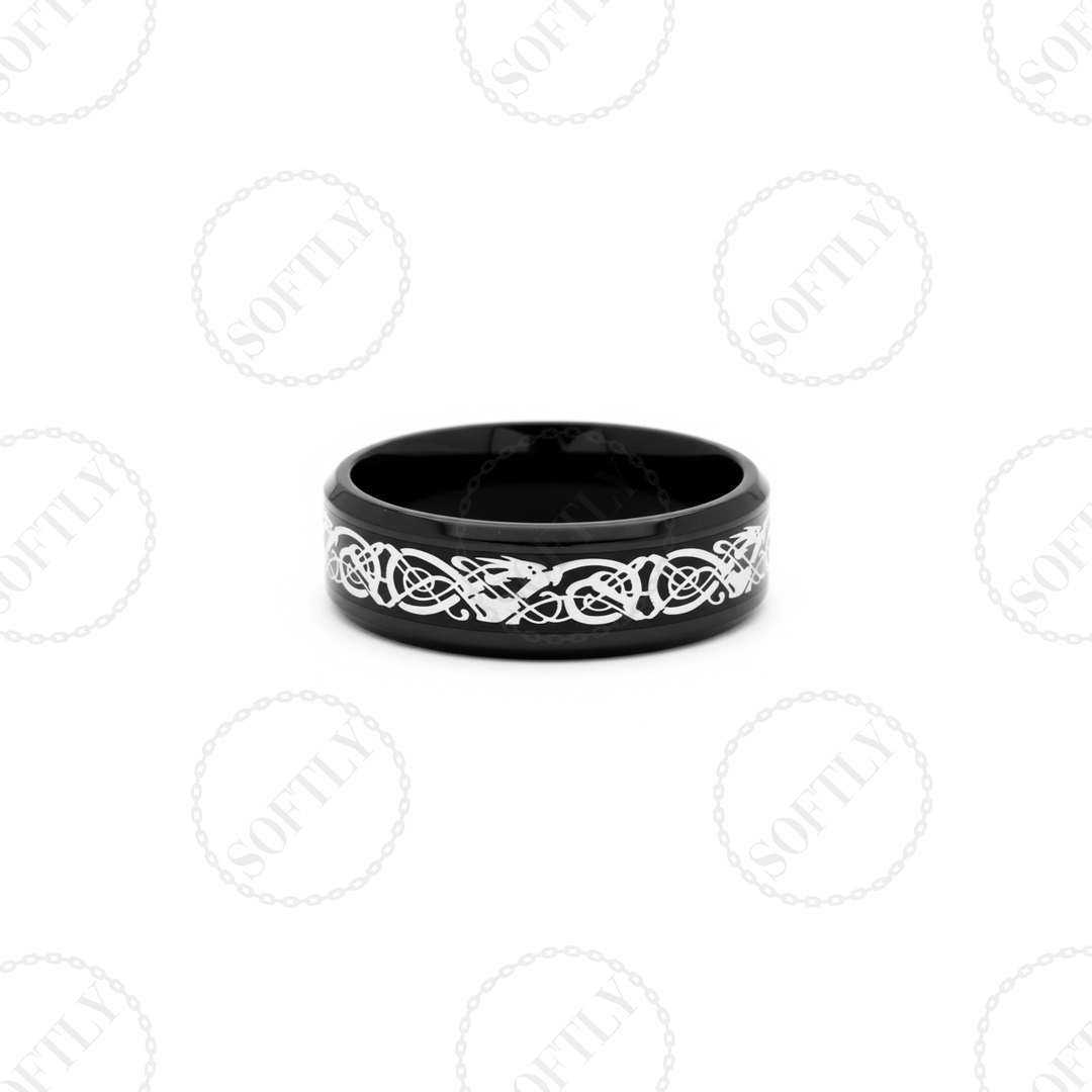 BLACK ARABESQUE RING - Imagen 2