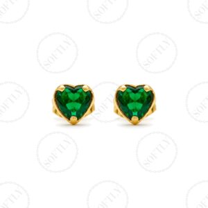 EMERALD HEART STUDS