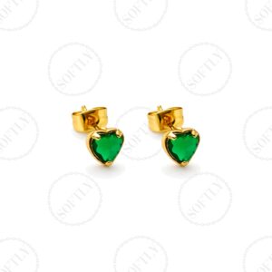 EMERALD HEART STUDS