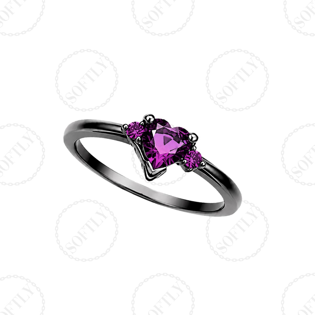 DARK ROMANCE SOLITAIRE RINGS - Imagen 4